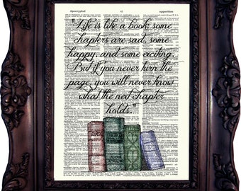 Book Art Print on Dictionary Page Book Art Literary Quotes Gift Ideas for Book Lover Book Quote Print BOOK LOVER GIFT C:651