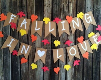 Falling in Love Banner- Baby Shower, Wedding, Fall Baby Shower, Bridal Shower, Photo Prop, Fall Party