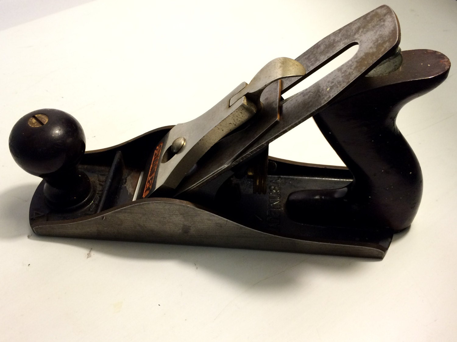 Vintage Stanley Bailey No 4 Smooth Wood Plane by ANNZTIQUES
