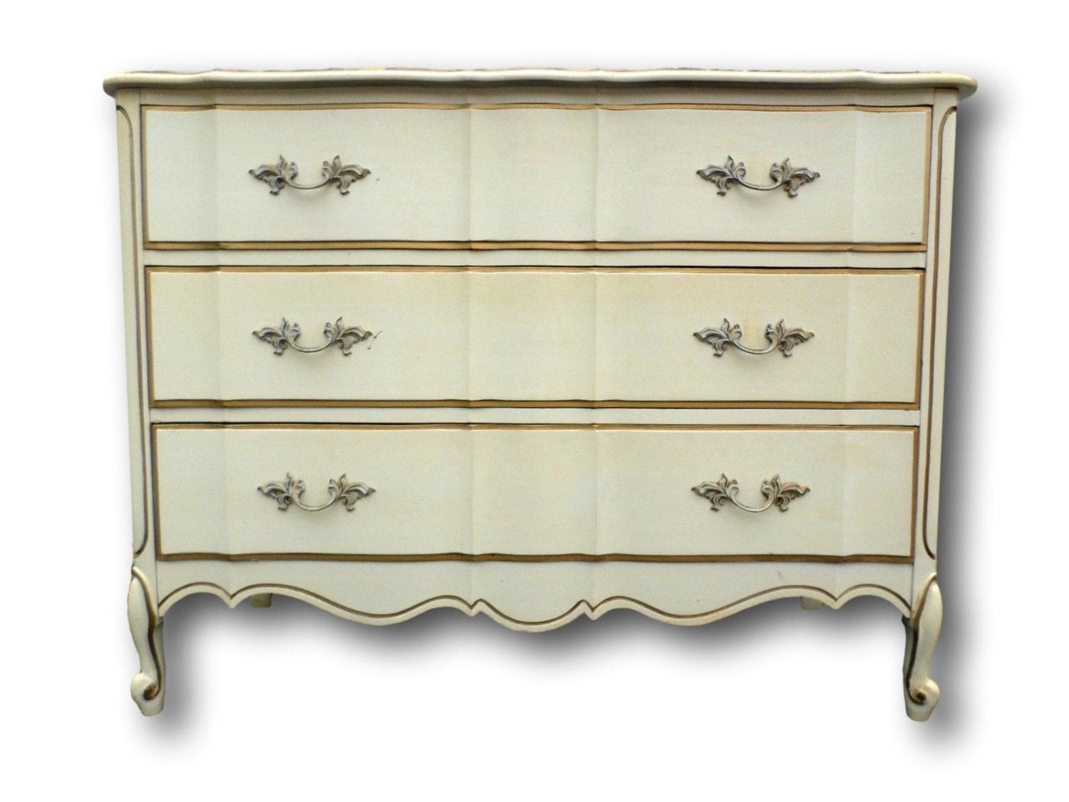 Dixie Furniture Vintage ThreeDrawer French Provincial Painted Country