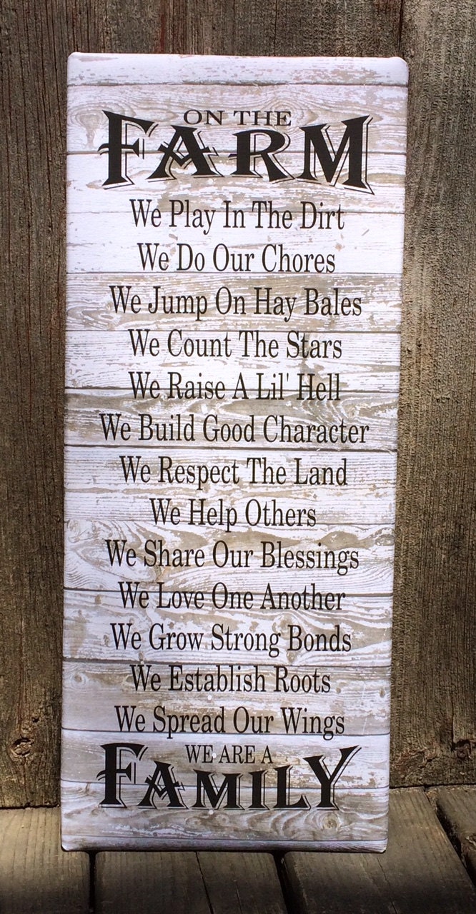 Mother's Day Gift On The Farm Farm Rules Canvas Wall