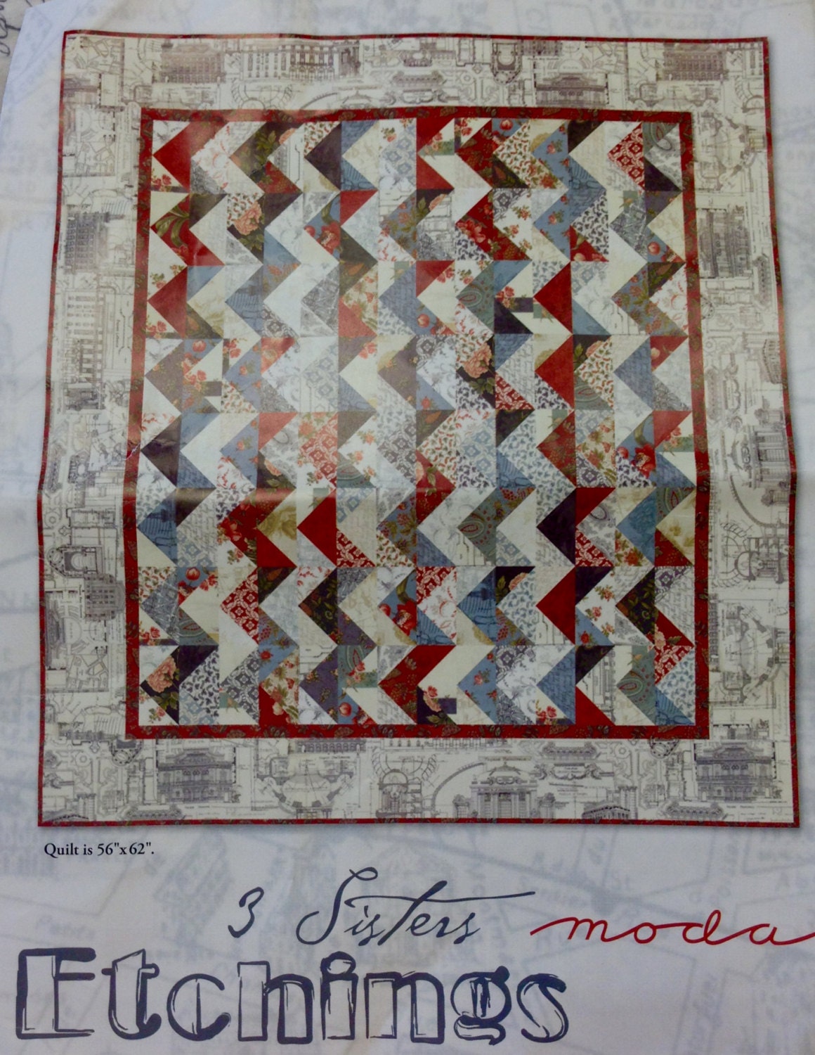 Etchings Quilt Kit with Fabrics from 3 Sisters for Moda