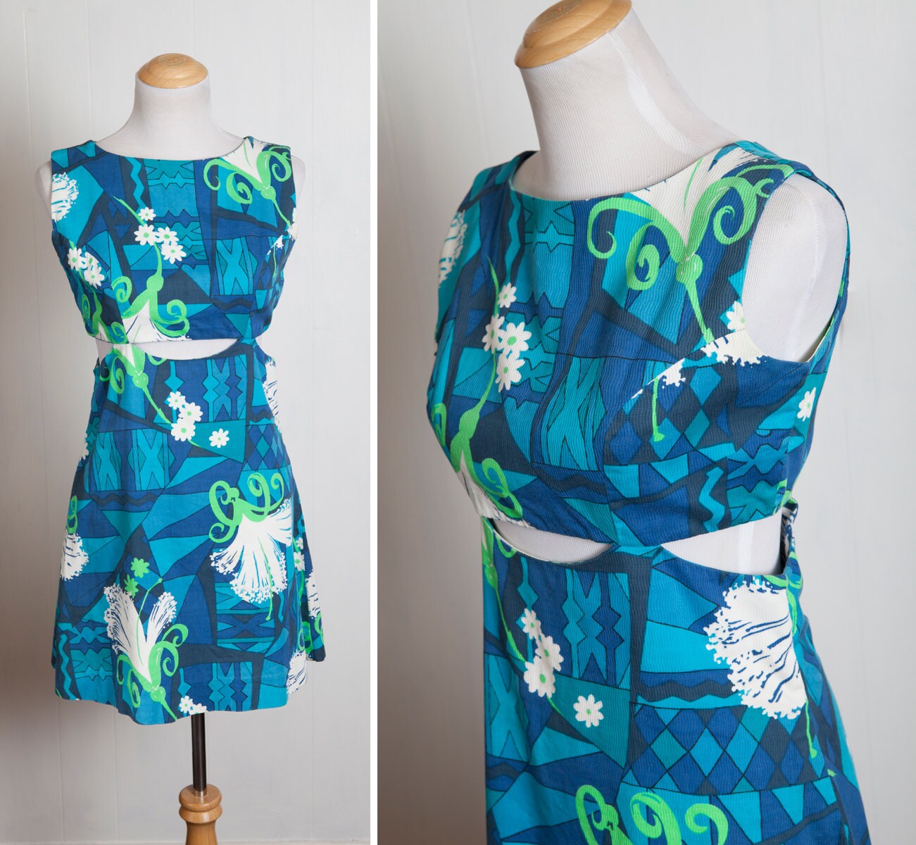 Vintage 1960s 60s Mod Hawaii Dress Tropical by shophoorayvintage