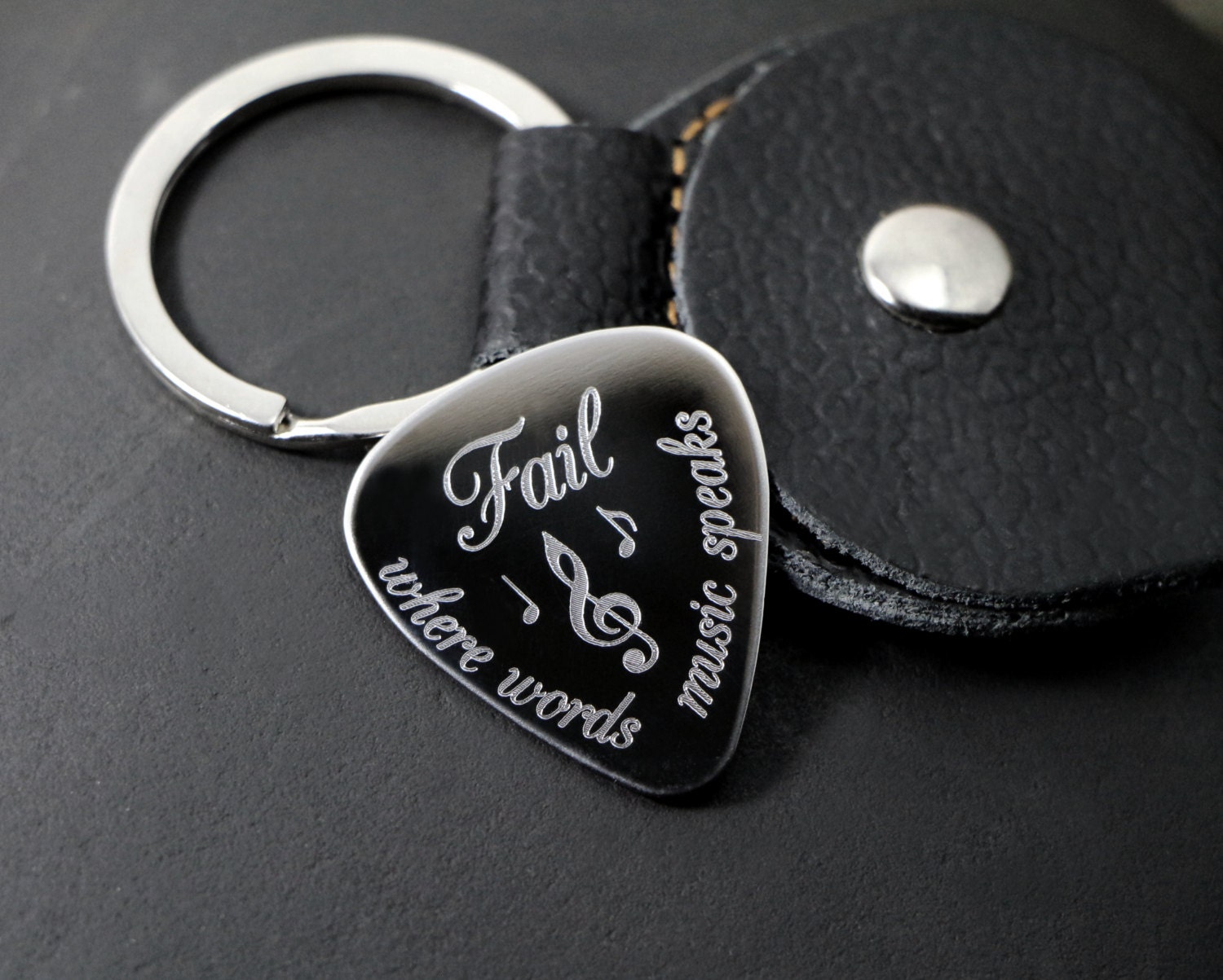 SALE Engraved Stainless Steel Guitar Pick by BellozziDesigns