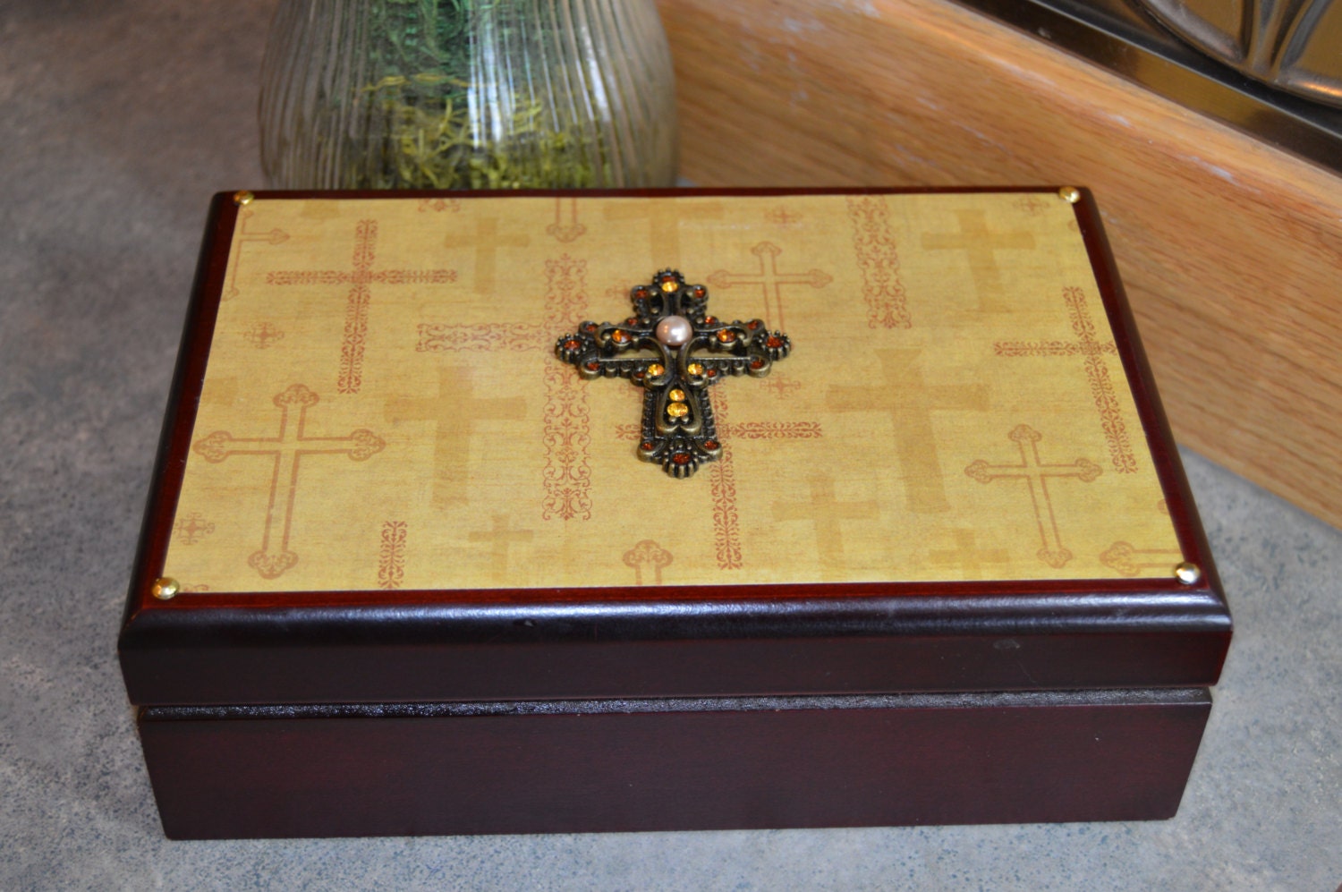324 Cross Box Christian Keepsake Box Prayer Box Photo
