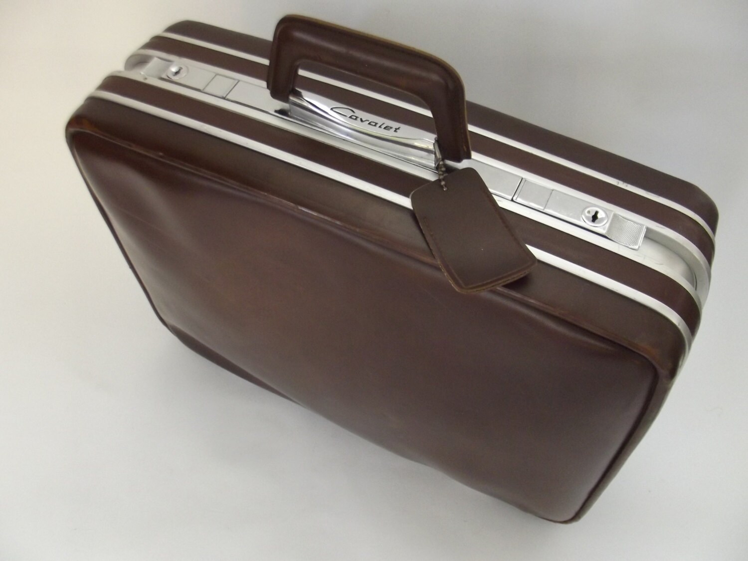 vintage Cavalet koffer bruin leren koffer Cavalet made in