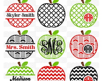 Apple Monogram Frames SVG Cut Files for Vinyl Cutters, Screen Printing, Silhouette, Die Cut Machines, & More
