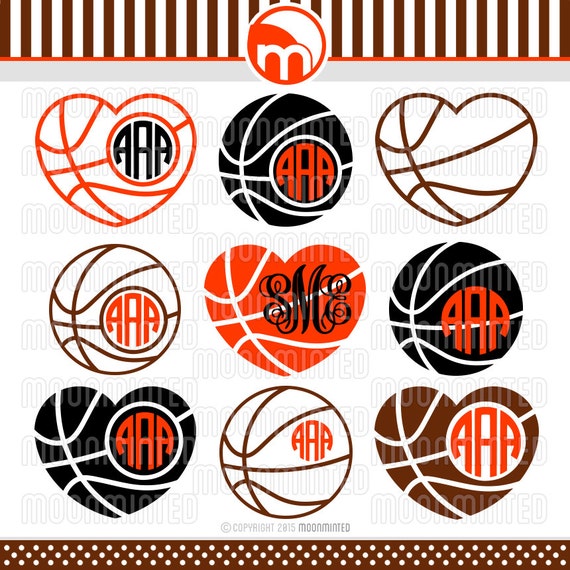 Download Basketball SVG Cut Files Monogram Frames for Vinyl Cutters