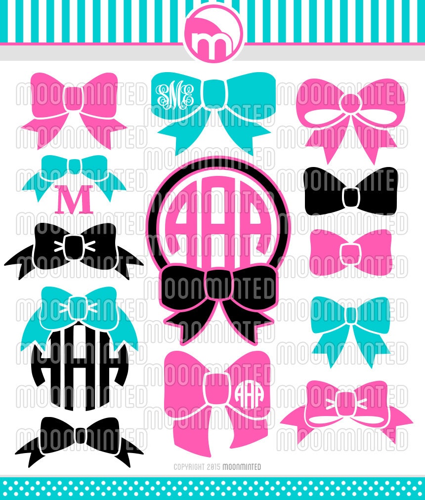 Bow SVG Cut Files Monogram Frames for Vinyl Cutters Screen