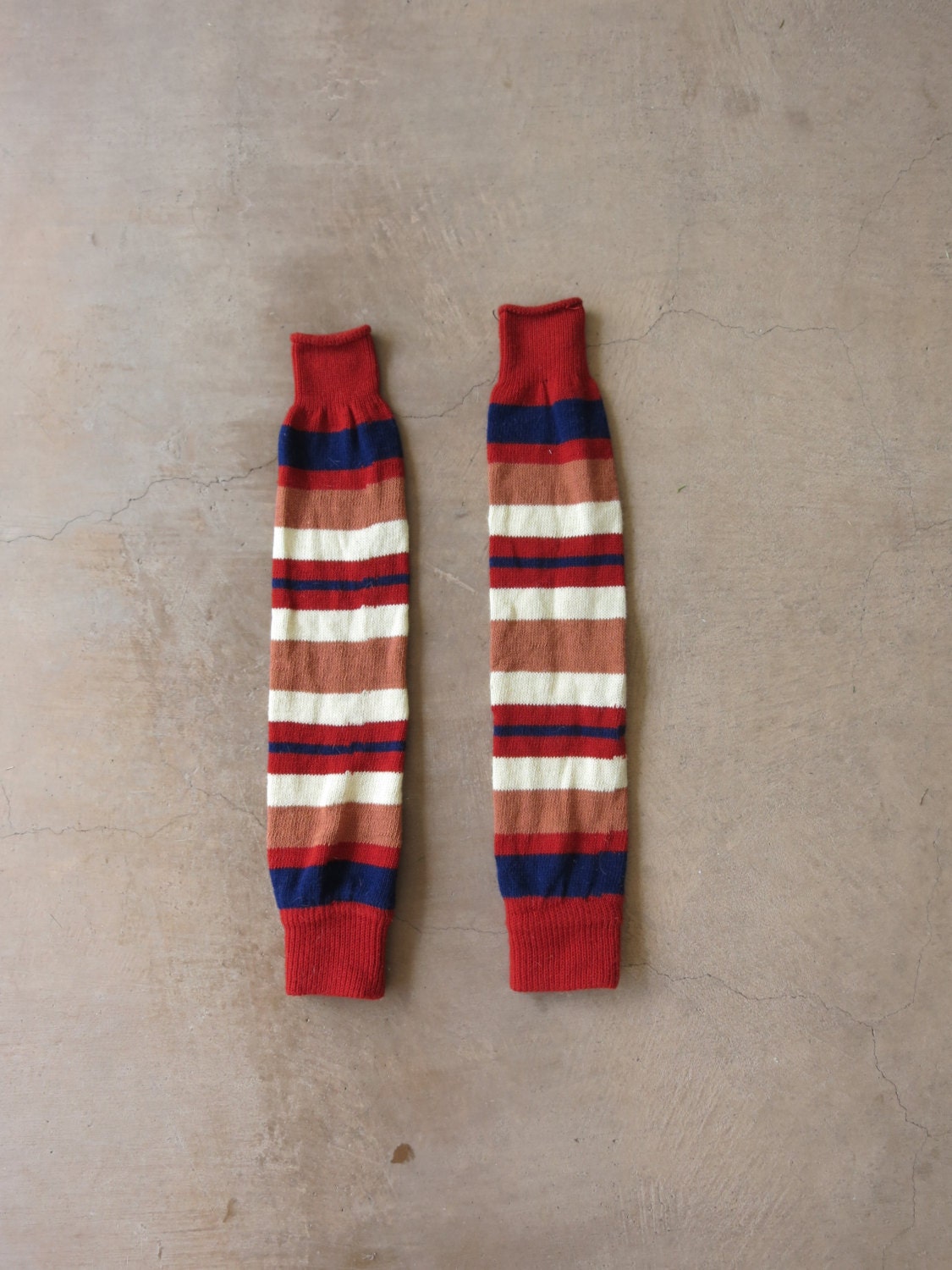 1980's Striped Vintage Knit Leg Warmers OSFM by Prehistoricvtg