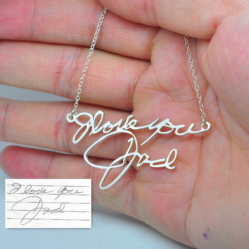 Personalized Signature Necklace 925 Sterling Silver Name