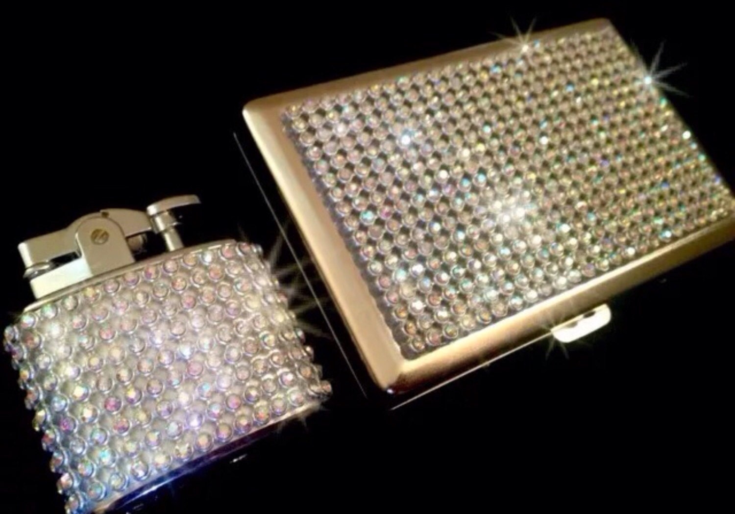 Diamond Rhinestone Bling Cigarette Case Fits by