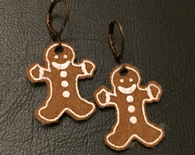 Gingerbread man earrings