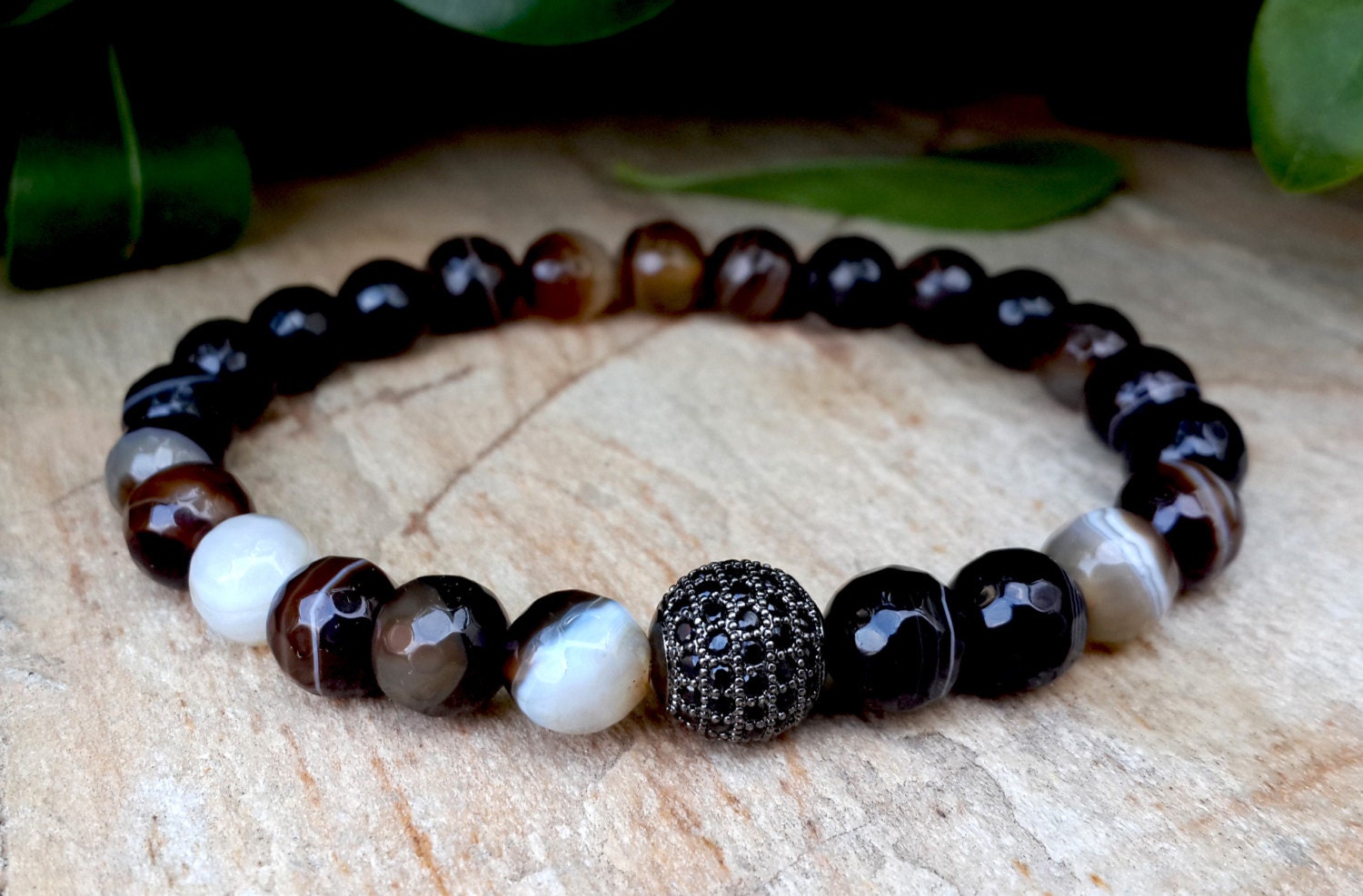 Mens Gift Healing Bracelet Gemstone Bracelet Agate