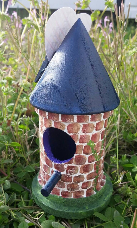 Items similar to Stone tower decorative birdhouse fairy gnome house