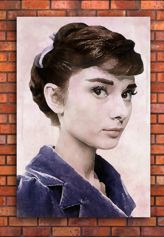 Audrey Hepburn Canvas Art Print Portrait A1 by ReverieLanePrints