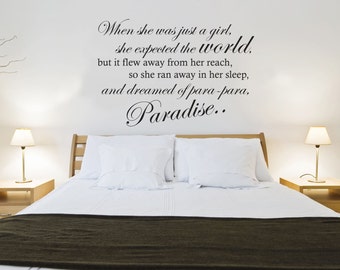 Coldplay - Paradise Lyrics - Wall sticker - Contemporary - Vinyl Decal