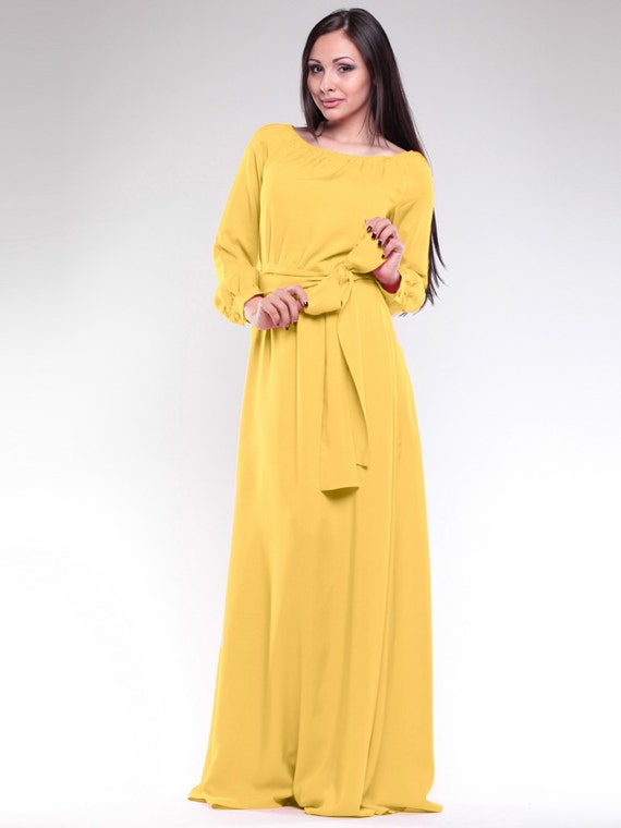 Yellow dress. Maxi dress. Spring yellow dress. Prom dresses. Yellow ...