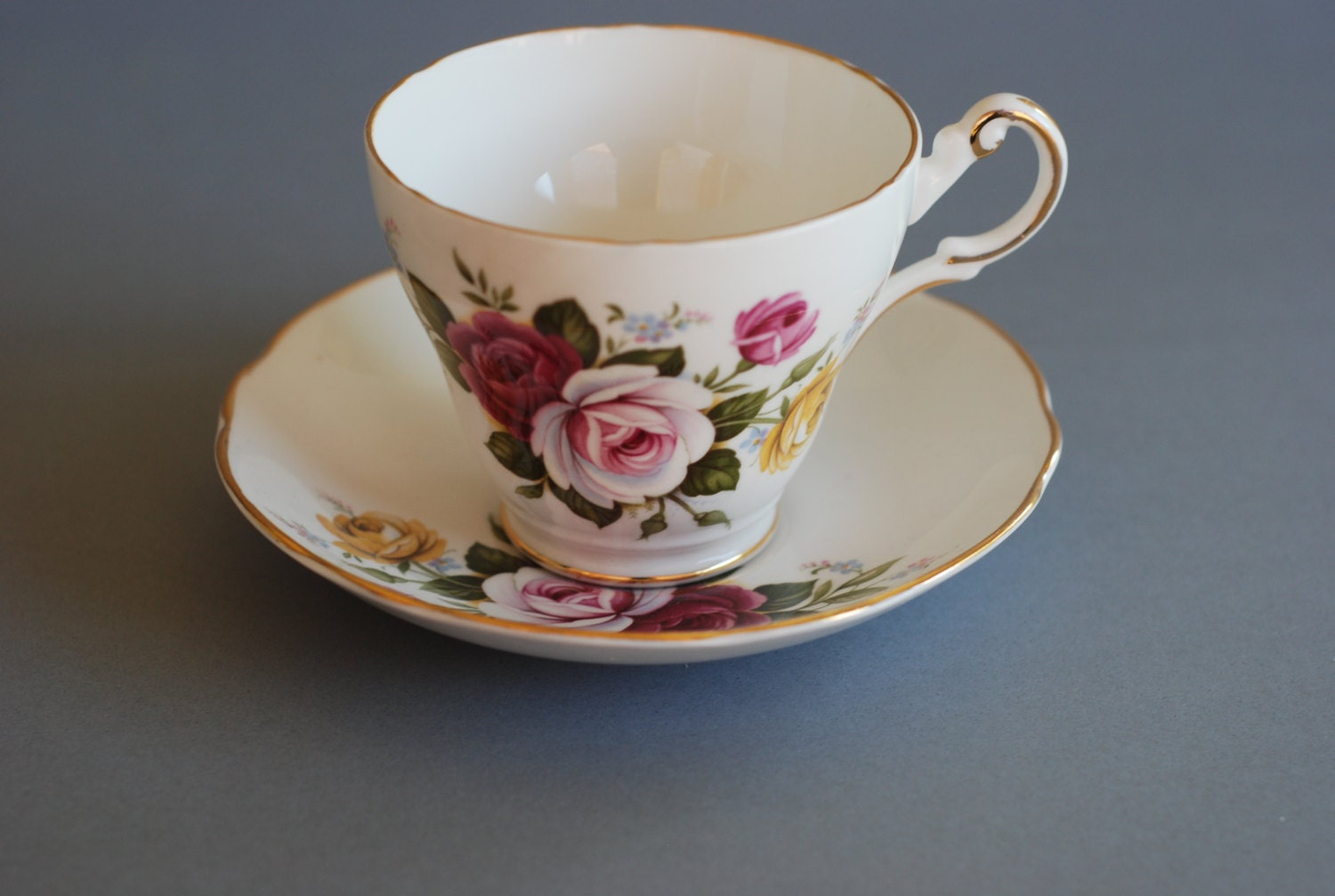 Regency English Bone China Tea cup and Saucer Floral Roses