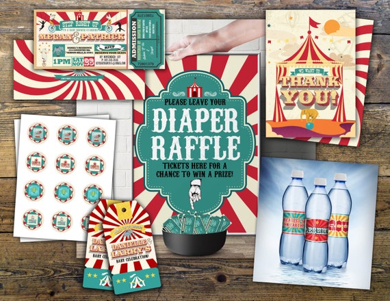 Circus Printable Baby Shower Package - Vintage Circus Big Top Baby ...