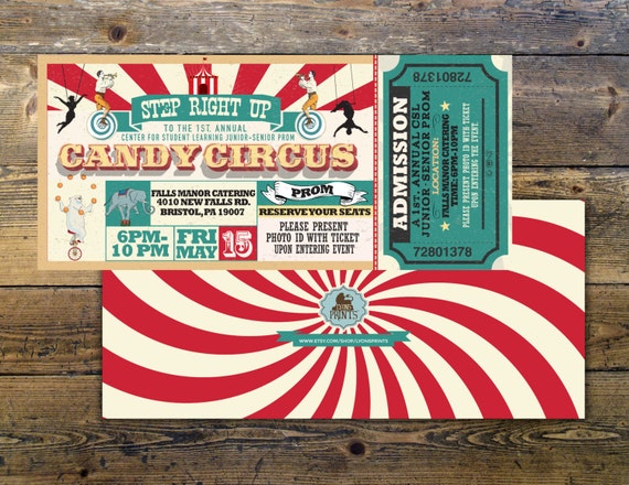 CIRCUS party prom Invitation- Carnival invitation-prom invitation ...