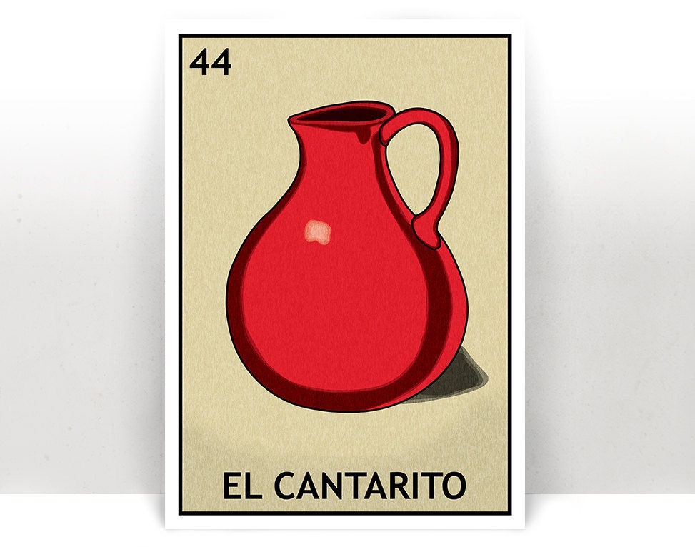 El Cantarito Loteria Card The Vase Lottery Art Print 