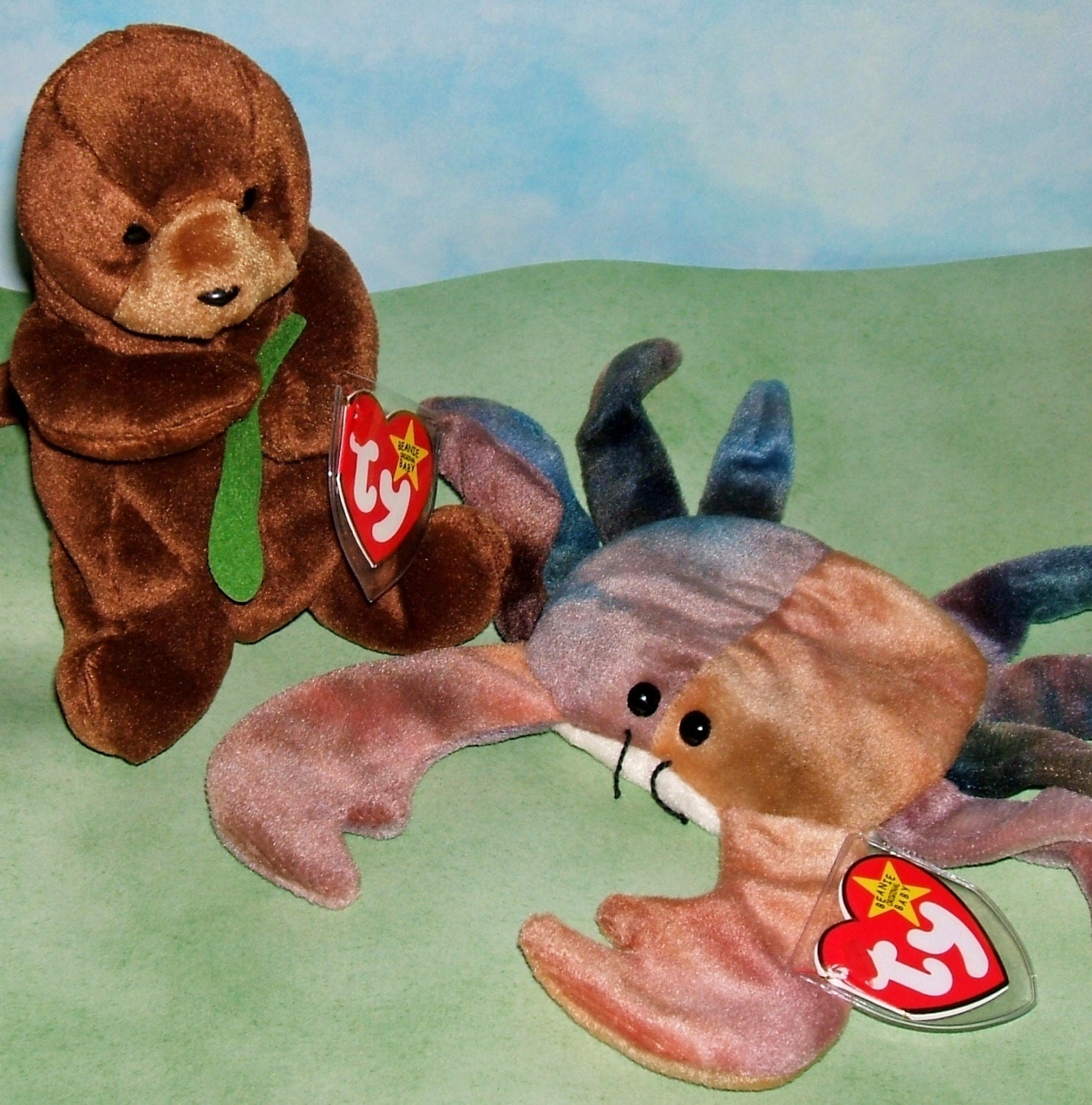 Ty Beanie Babies 'Seaweed' and 'Claude' Set by ParadeOfMemories