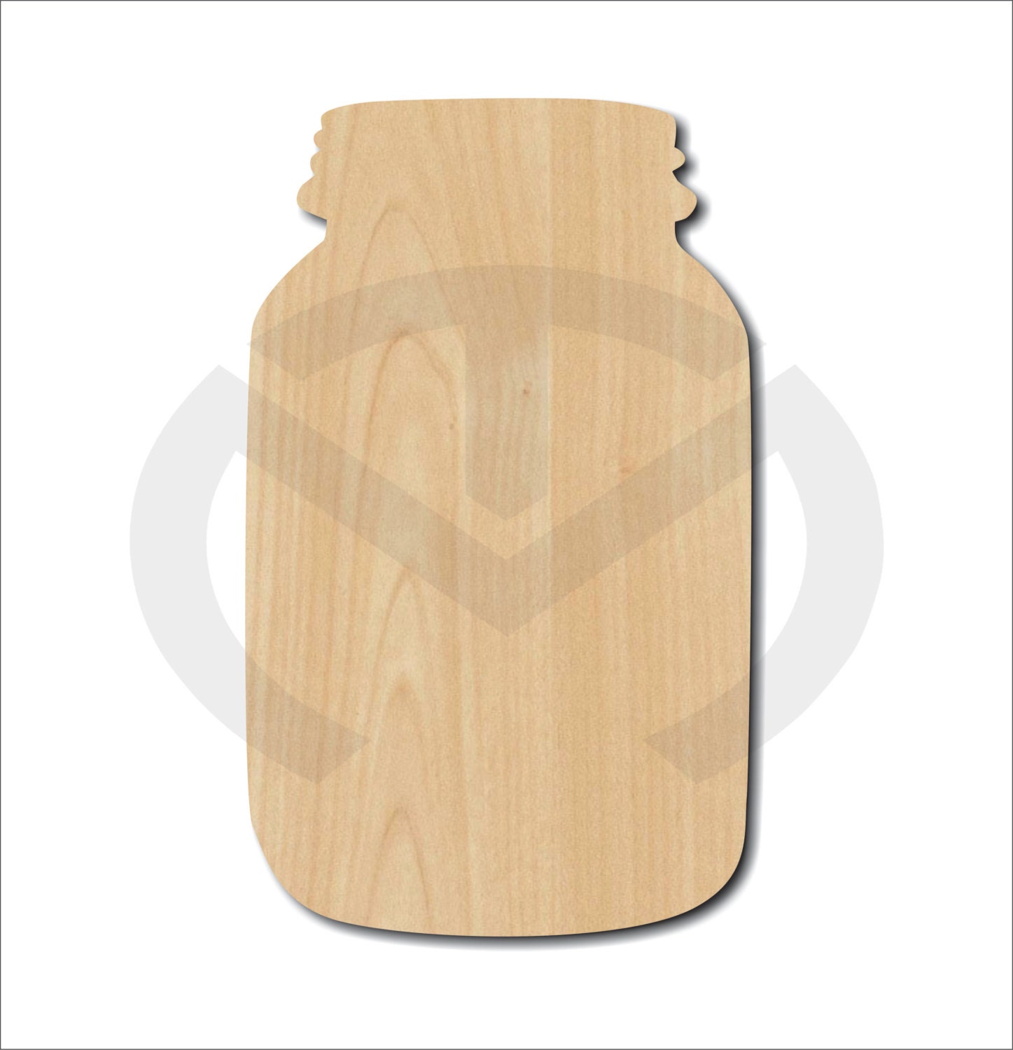 Unfinished Wood Mason Jar Laser Cutout Wreath Accent Door