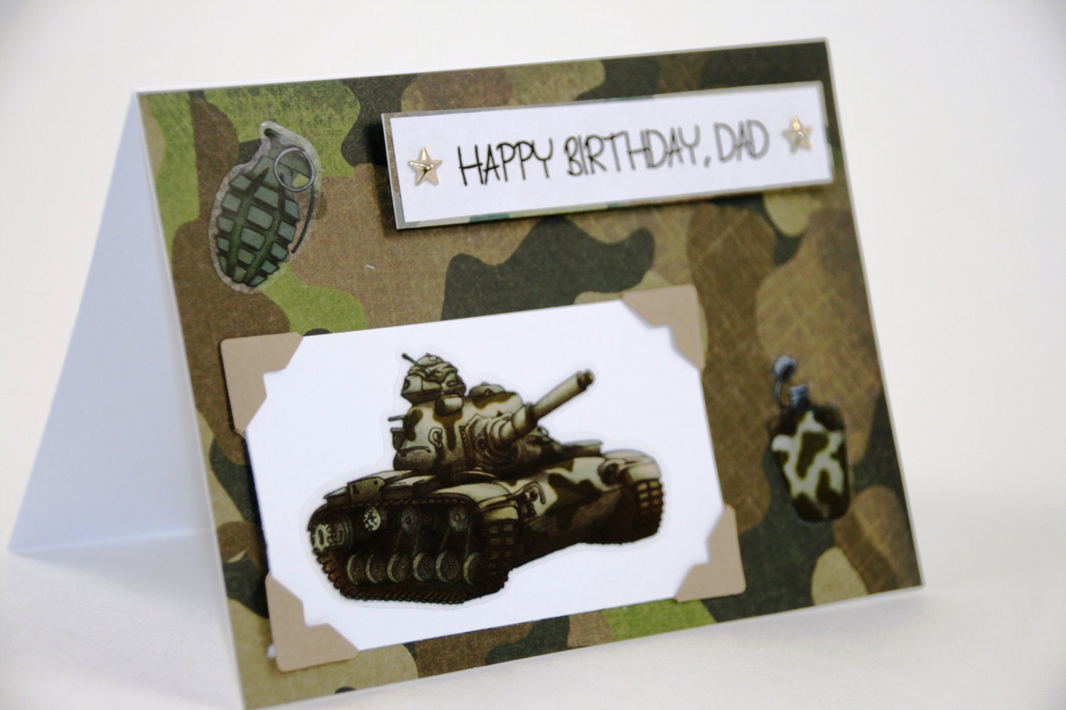 Camo Happy Birthday Card Happy Birthday by CatieGraceCreations