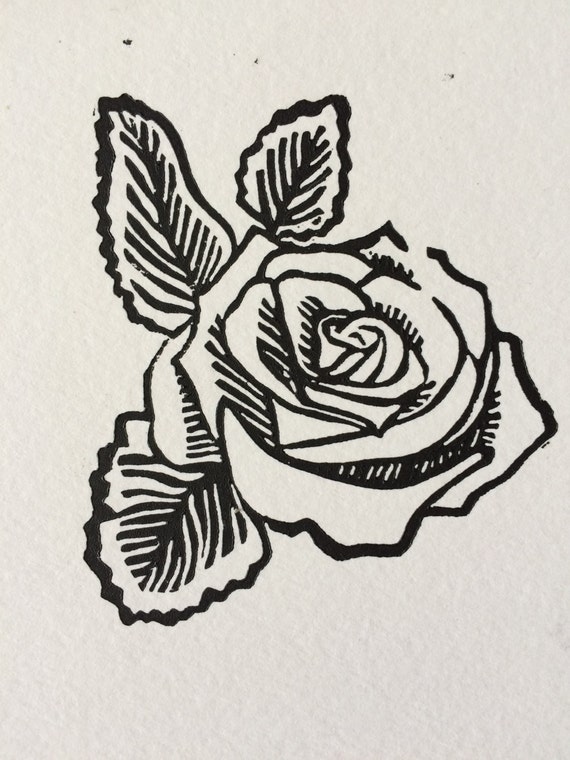 Rose Linoleum Print