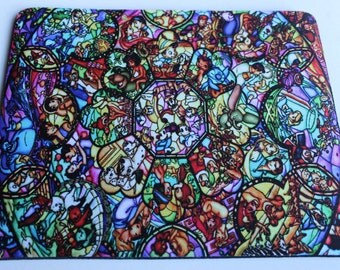 Custom Printed Disney characters inspired Stained Glass Window mouse pad mouse mat computer mouse pad mousepad Computer Gift