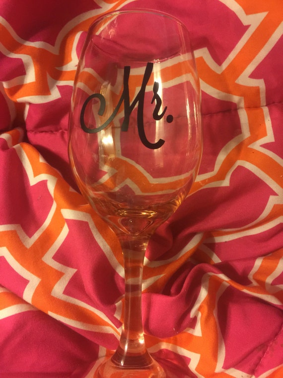 Wine glasses with Vinyl Letters