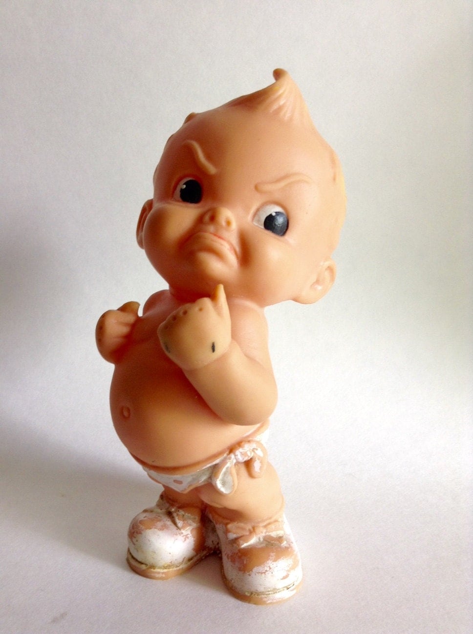 Mid Century Rubber Kewpie Doll Rare Fighting Kewpie Doll