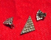 Pin and Matching Earrings Vintage RHINESTONE