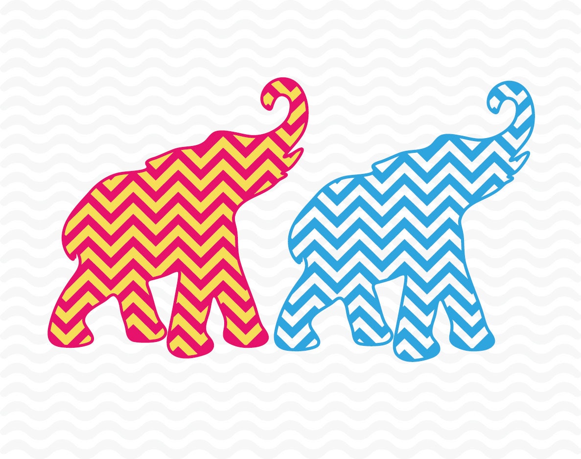 Download Elephant design Chevron pattern SVG Studio 3 DXF EPS