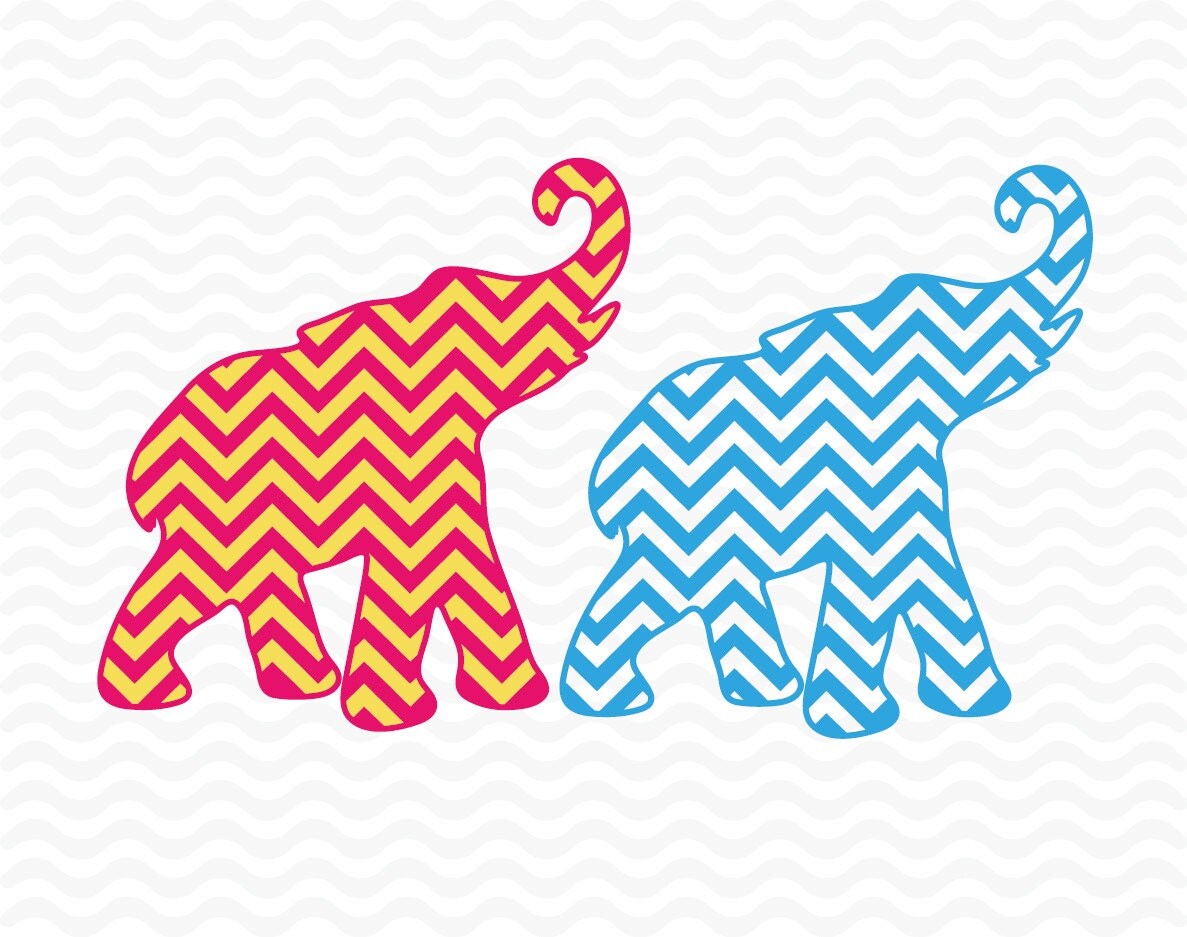 Download Elephant design Chevron pattern SVG Studio 3 DXF EPS