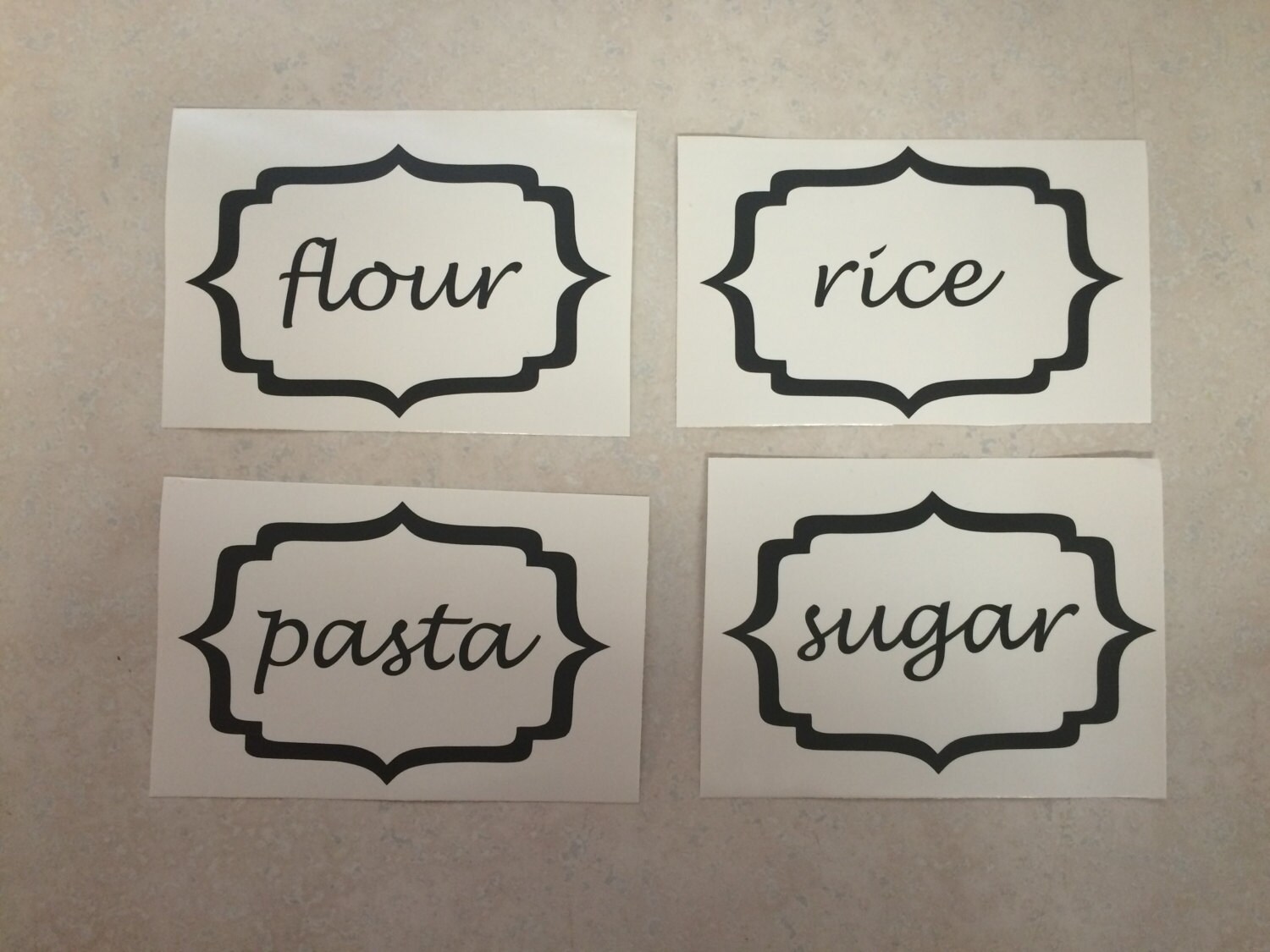 Kitchen Canister Vinyl Decal Labels Kitchen Jar Labels