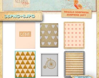 36. digital cards for Scrapbooking, craft, crafts, life journal. PNG + jpg.