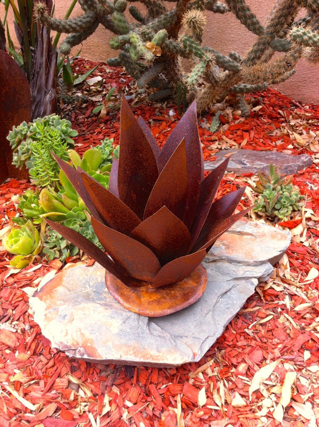 Rusty Baby Agave Metal Yard ArtMetal Garden Sculpture Metal