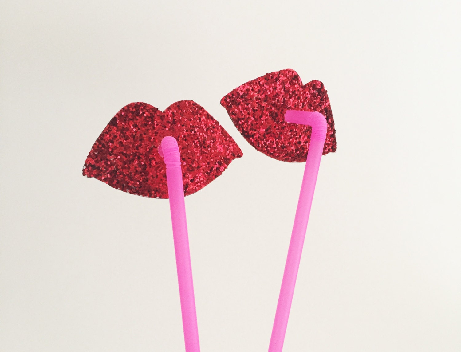 Set of 10 Glitter Lips With Straws Bachelorette by TheSourPeach