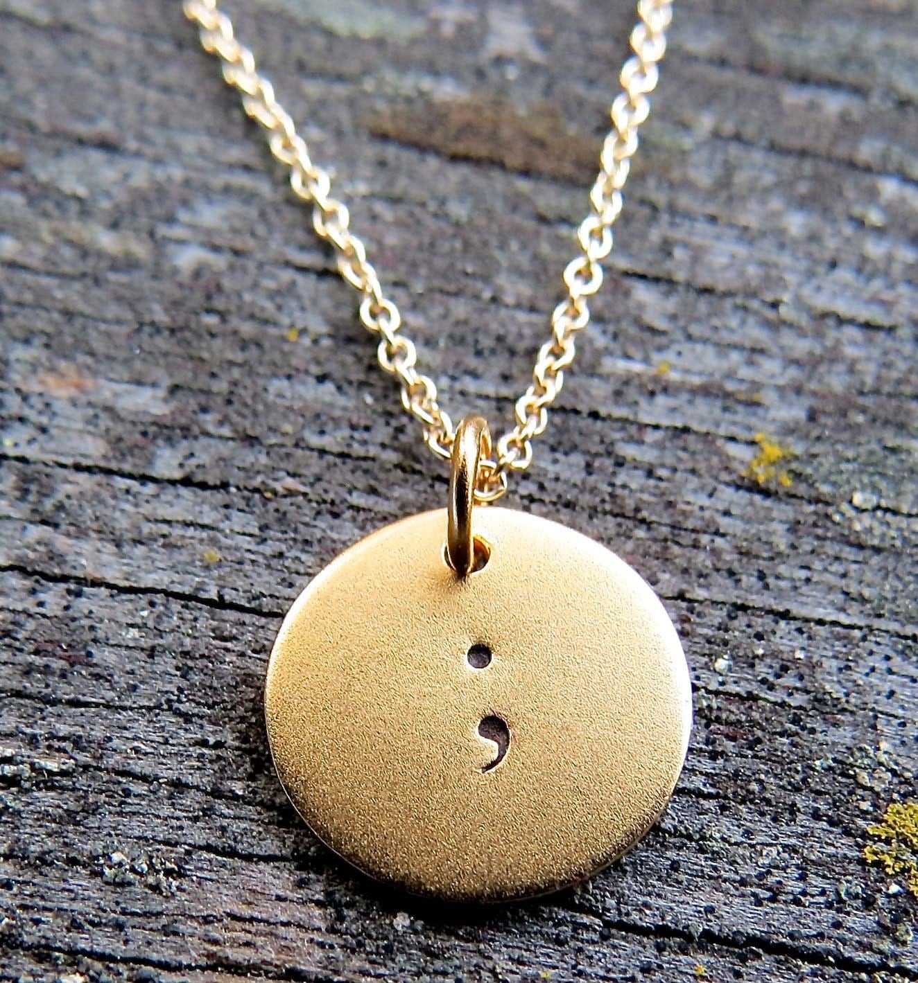 semicolon necklace gold semicolon charm gold semicolon charm