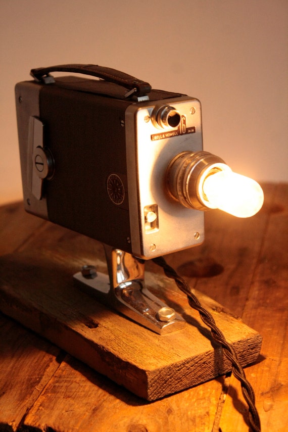 Movie camera lamp Bell & Howell 16mm by ThePigAndWhistle on Etsy