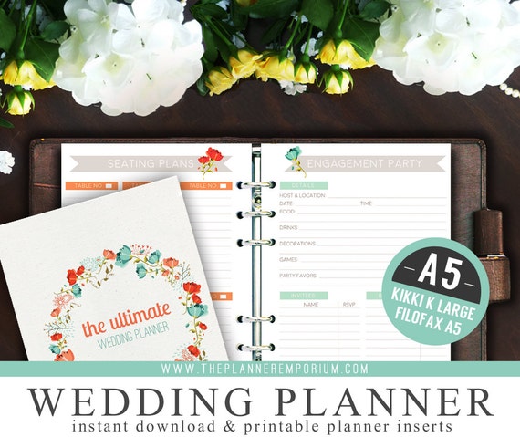 A5 Ultimate Wedding Planner Organizer Kit by ThePlannerEmporium