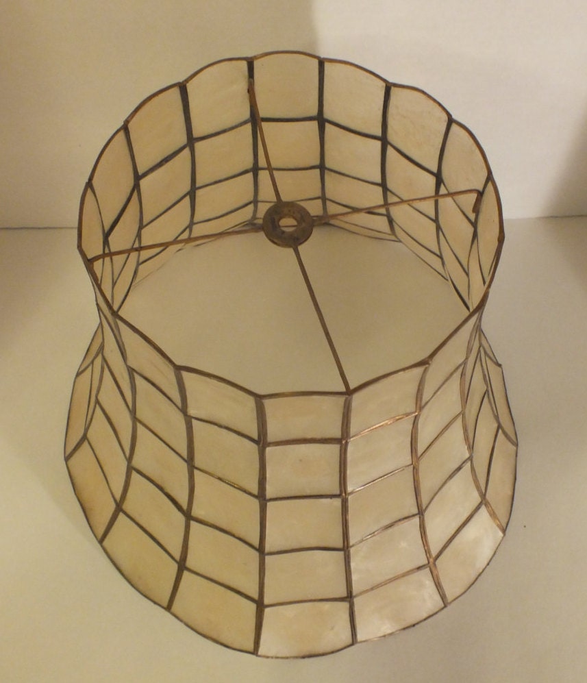 Shell Lamp Shade Large Vintage Seashell Brass by ... Shell Lamp Shade Large Vintage Seashell Brass by ...