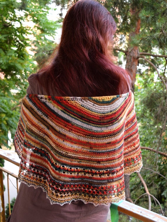 African colors shawl jamaican striped by TinyOrchidsCrochet