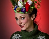 <b>Ugly Christmas</b> Sweater Xmas in July Fascinator Frosty Snowman Vintage Red <b>...</b> - il_170x135.796001182_dbcw