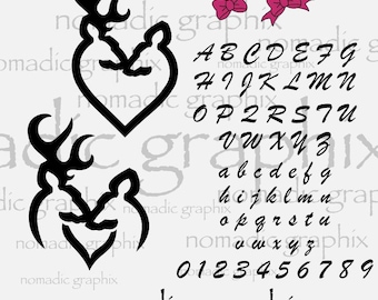 Deer Heart Couple Template - SVG / DXF / EPS - Personalize With These 5 Cut Files