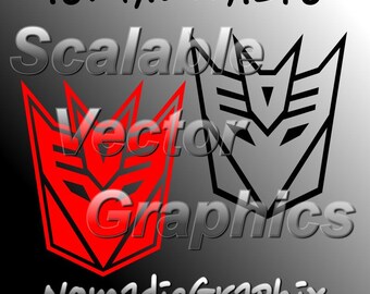 Transformers Decepticons - 2 Vector Designs - Cut Files - SVG / DXF / EPS