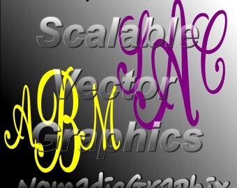 Monogram Font Alphabet - Wedding Champagne - A to Z - 0 to 9 - Cut Files - SVG / DXF / EPS