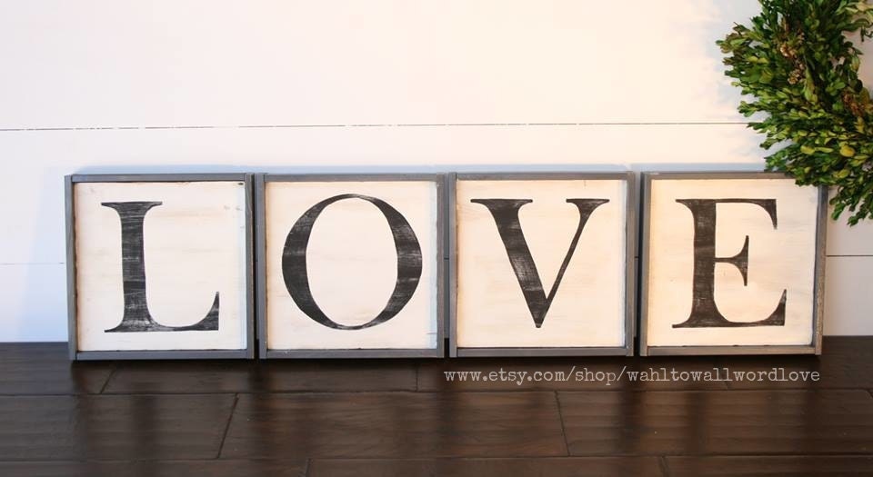 love letter sign signs wood letter love distressed signs love sign LOVE